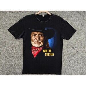 Willie Nelson Shirt Mens Medium 2017 Concert Tour Black Limited Edition Band Tee